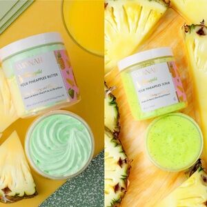 NWT Aminnah Pineapple FINEapples set of scrub and body butter